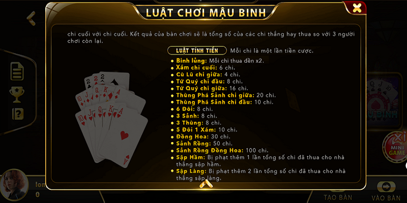 Luật chơi Game Mậu Binh Online Dafabet cơ bản